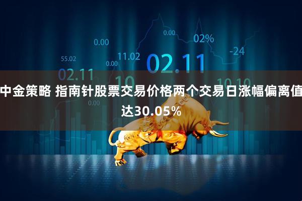 中金策略 指南针股票交易价格两个交易日涨幅偏离值达30.05%